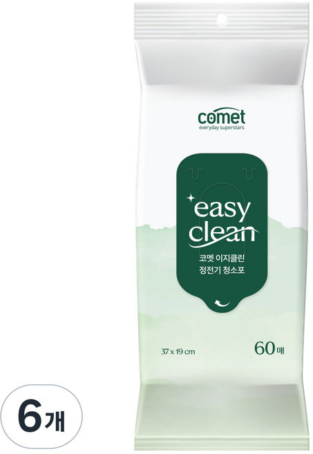 코멧 이지클린 정전기 청소포, 6개