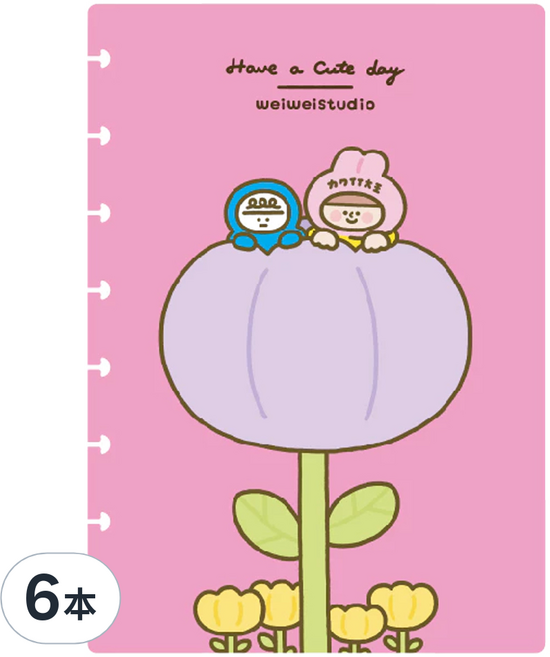 TO NOTE Lite weiweiboy 聯名 扉頁 A5尺寸 筆記本封面, 小種子 粉色, 6本