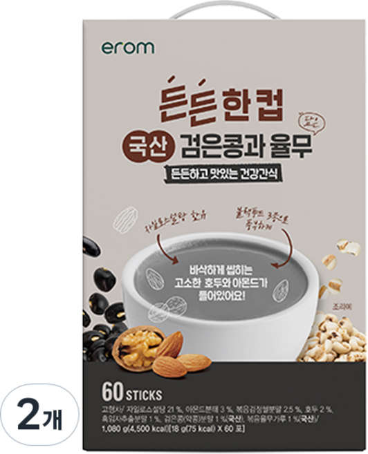 erom 飽足杯 黑豆與薏仁, 2個, 60入, 18g