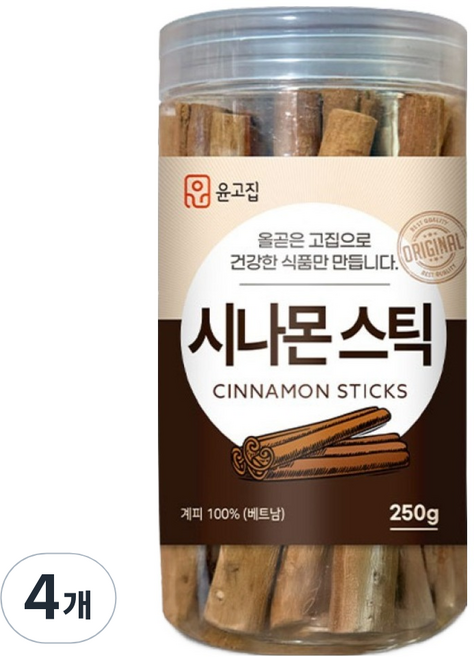 윤고집 시나몬스틱, 250g, 4개