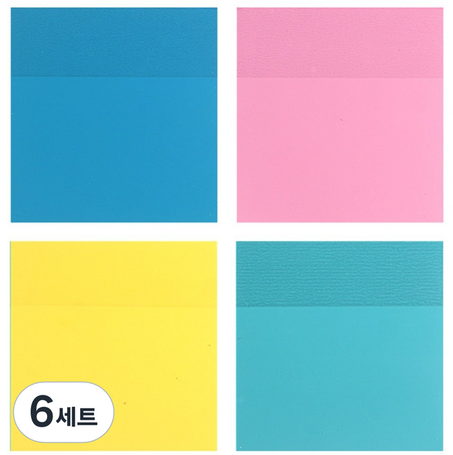 투데이리빙 반투명 스티커 노트 점착 메모지 CD_OST_AL080Q 4종 x 50p 세트, 블루, 핑크, 옐로우, 민트, 6세트
