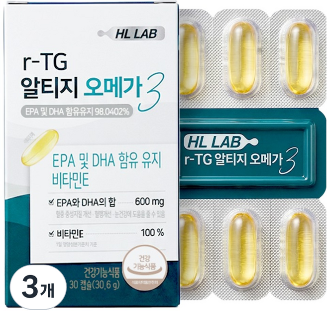 HL SCIENCE HL LAB r-TG rTG Omega-3 30.6g, 3個, 30錠