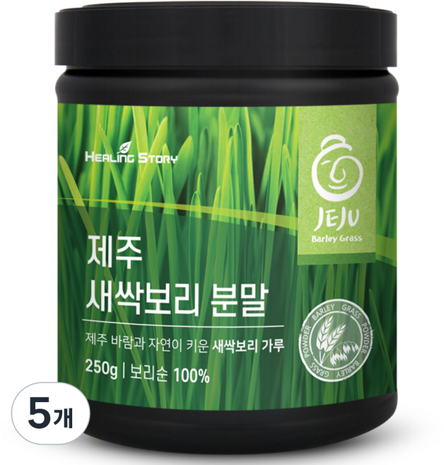 힐링스토리 제주 새싹보리 분말, 5개, 250g