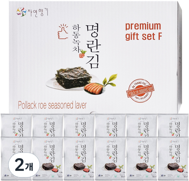 하동녹차 명란김 전장 선물세트 12p, 360g, 2개