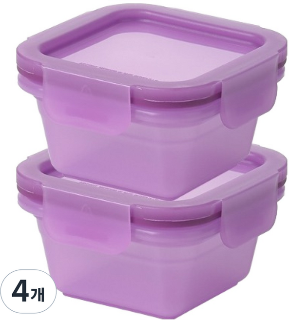 셰프토프 글라스락 리유즈 박스 정사각 140ml, 4개, 단품