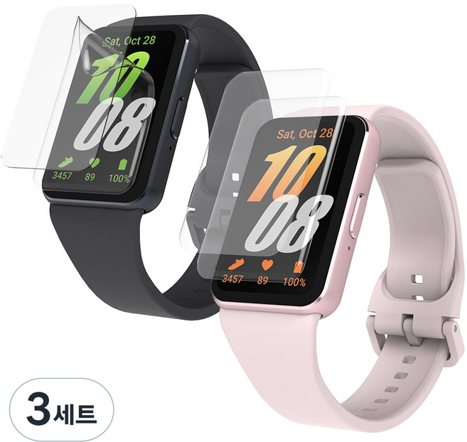 랩씨 C스킨 TPU 우레탄 풀커버 스마트워치 액정보호필름 4p 세트, 투명, 3세트