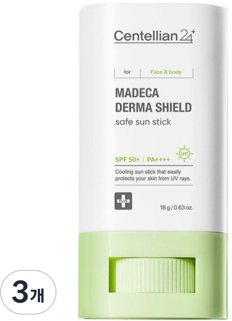 Centellian 24 森特蓮 積雪草Derma Shield安全防曬棒 SPF 50+ PA++++, 18g, 3個