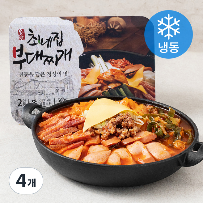 송탄 최네집 부대찌개 (냉동), 4개, 500g