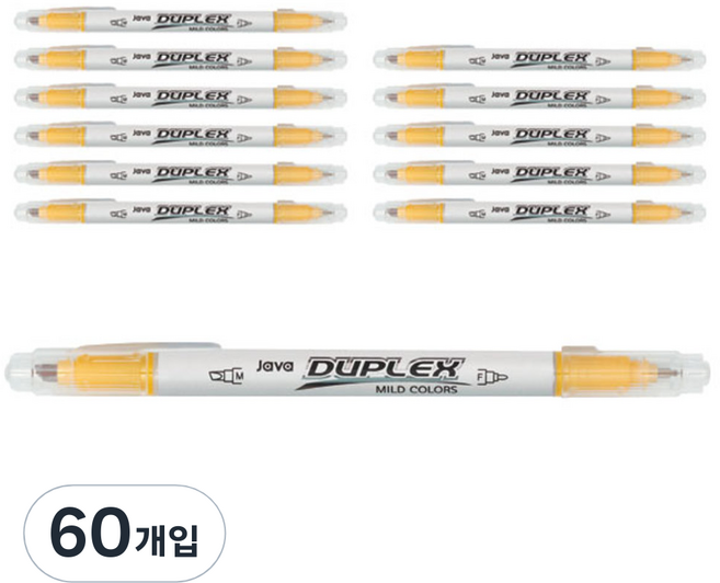 JAVAPEN Duplex 雙頭柔和螢光筆, 金色, 60入