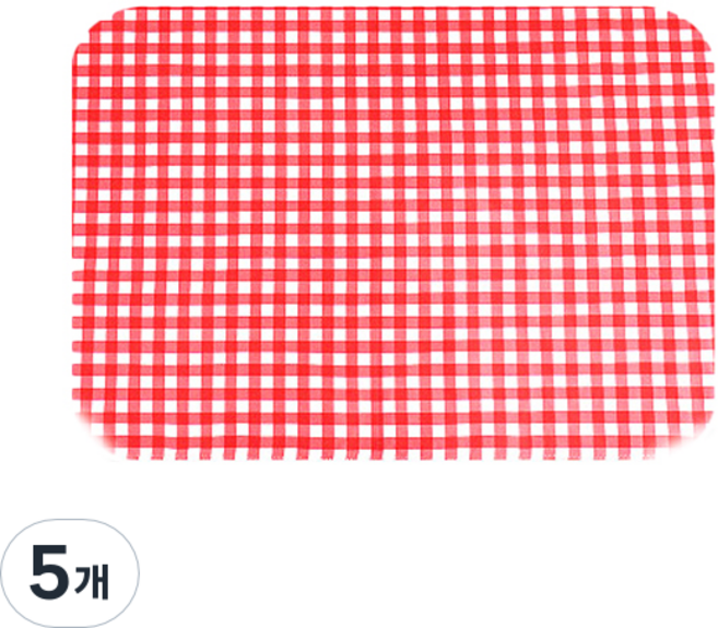 더해피 방수 시트 라운드 체크 레드, 5개