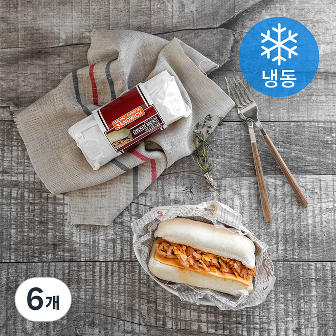 이탈밀 치킨브레스트 샌드위치(냉동), 155g, 1개입, 6개
