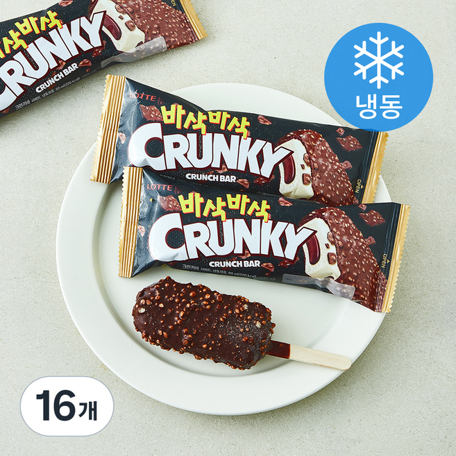 롯데웰푸드 바삭바삭 크런키바 (냉동), 16개, 1개입, 80ml