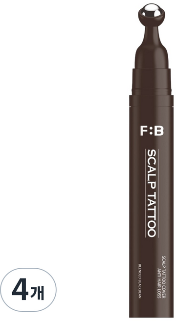 For Beaut 頭頂分線髮際線掉髮遮蓋頭皮紋繡染髮筆 15g, 棕色, 4個