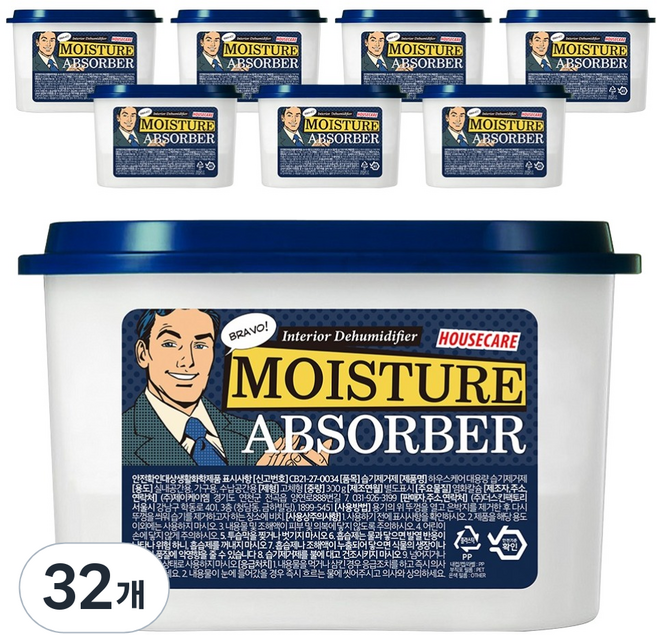 하우스케어 대용량 습기제거제 비치형, 300g, 32개