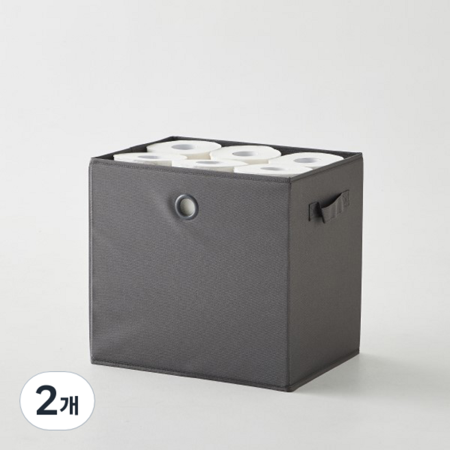 한샘 샘 폴리 수납 바스켓, 다크그레이, 2개