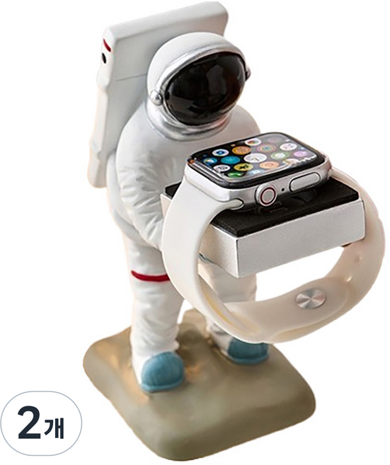 젊은이마켓 스마트워치 충전독 거치대, 우주인, 2개