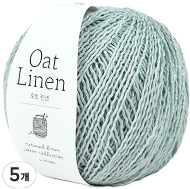 앵콜스 오트 린넨 뜨개실, 313 아이스민트, 5개