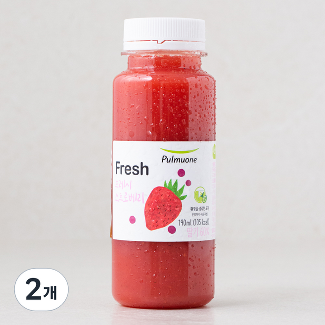 풀무원녹즙 프레시 스트로베리 주스, 190ml, 2개