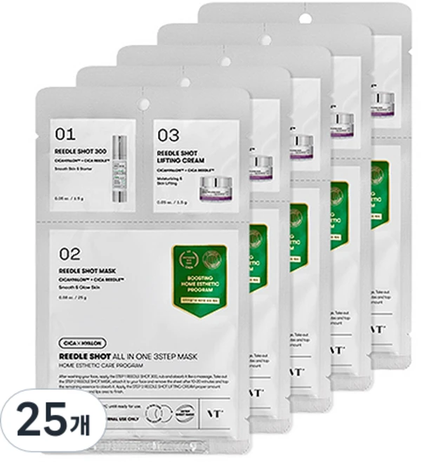 브이티코스메틱 리들샷 올인원 3스텝 마스크, 1개입, 25개 - 쿠팡