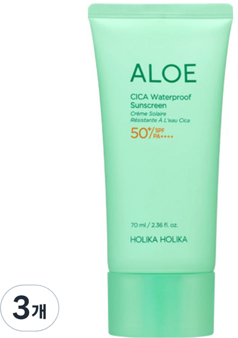 홀리카홀리카 알로에 시카 워터프루프 선크림 SPF50+ PA++++, 70ml, 3개