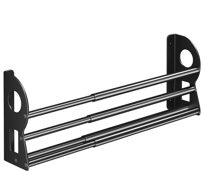 Kyhome 壁掛雙層伸縮鞋架/門後拖鞋架/鞋子收納架, 1個, 槍灰色