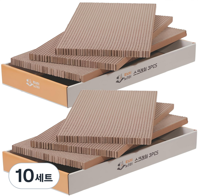 멍냥이노리터 빅사이즈 평판형 AB골 스크래쳐 3p, 혼합색상, 10세트