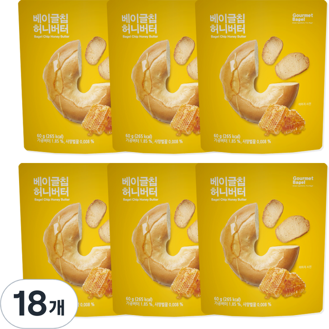 고메베이글 베이글칩 허니버터, 60g, 18개