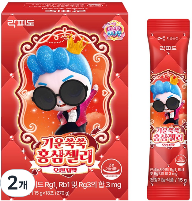 락피도 기운쑥쑥 홍삼젤리 18p, 270g, 2개