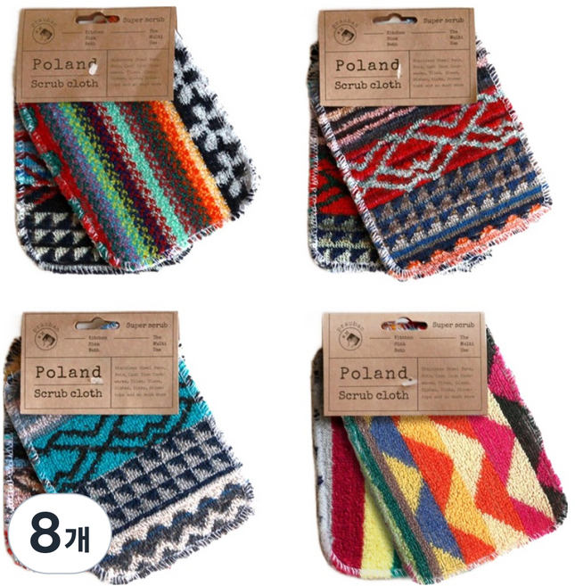 프라우반 폴란드 다용도 스크럽 수세미, 2개입, 8개