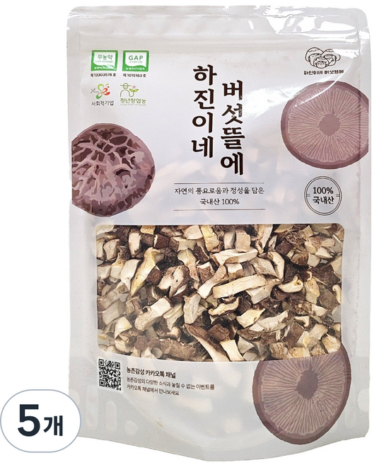 하진이네버섯뜰에 무농약 건조 표고버섯 큐브, 100g, 5개