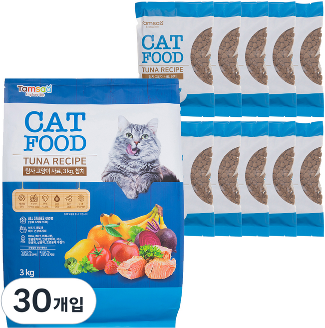 탐사 고양이 사료 참치, 300g, 30개, 생선