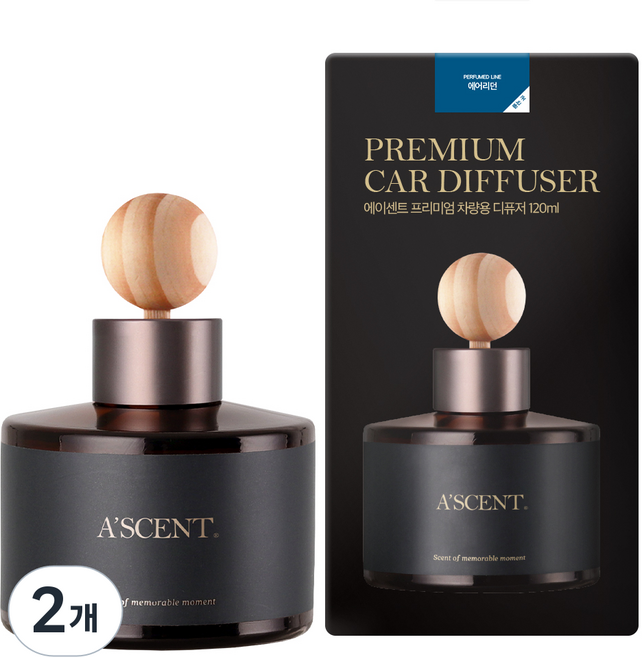 에이센트 차량용 디퓨저 세트, 에어리던, 2개