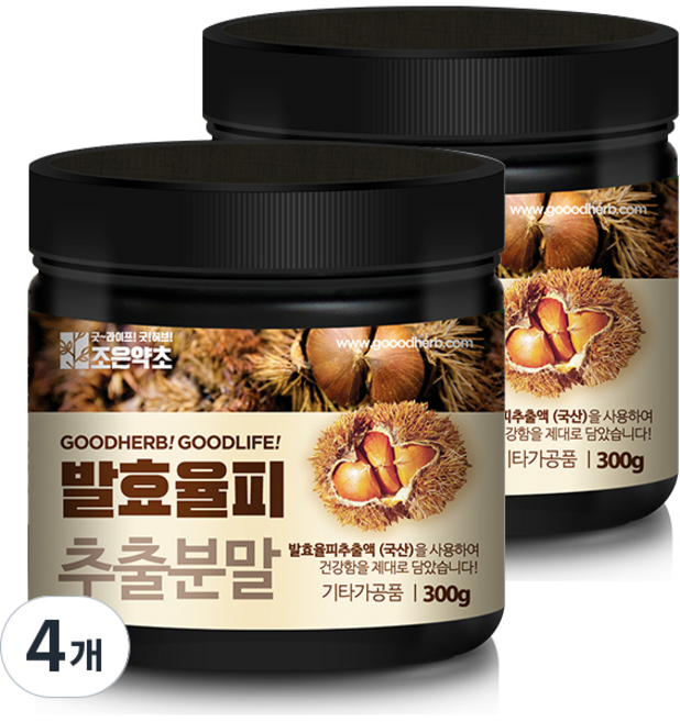 조은약초 발효율피 추출분말, 4개, 300g