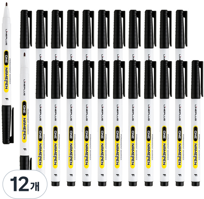 라인플러스 원 네임펜, 검정색, 12개