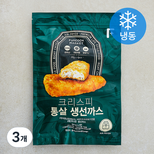 크리스피 통살 생선까스 (냉동), 320g, 3개
