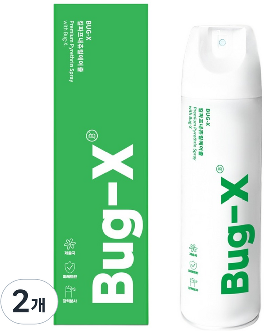 버그엑스 모기 파리 바퀴벌레 살충제, 2개, 500ml
