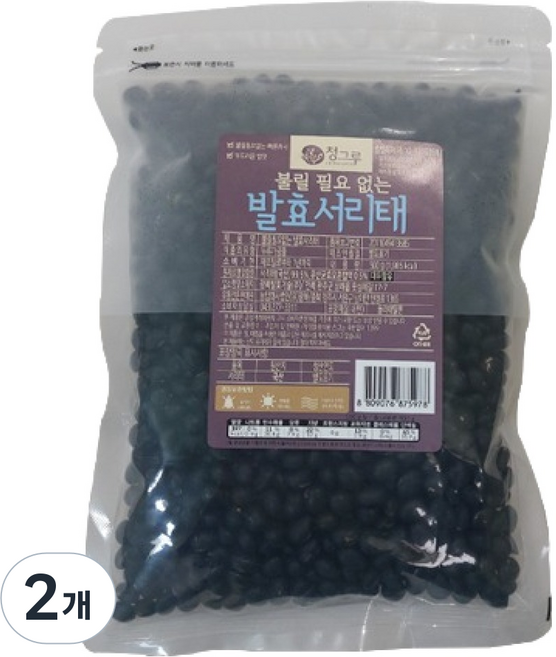 CHONGGROO 無需浸泡的發酵黑豆, 500g, 2個
