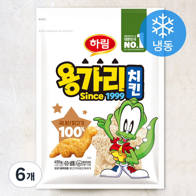 하림 용가리 치킨 (냉동), 450g, 6개