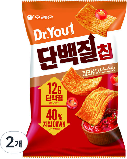닥터유 오리온 단백질칩 칠리살사맛, 60g, 2개