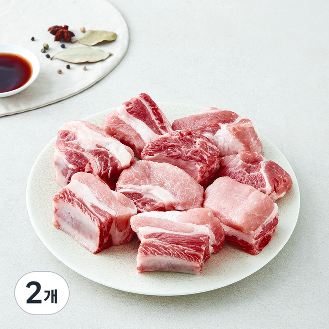 보담 무항생제 인증 바로 신선 한돈 갈비 찜용 (냉장), 2개, 600g