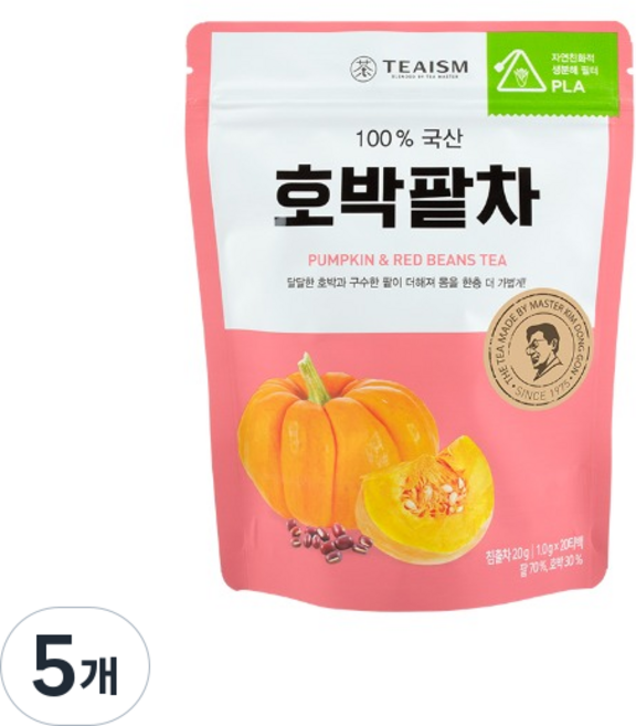 TEAISM 雙溪名茶 南瓜紅豆茶 袋裝, 1g, 20入, 5個