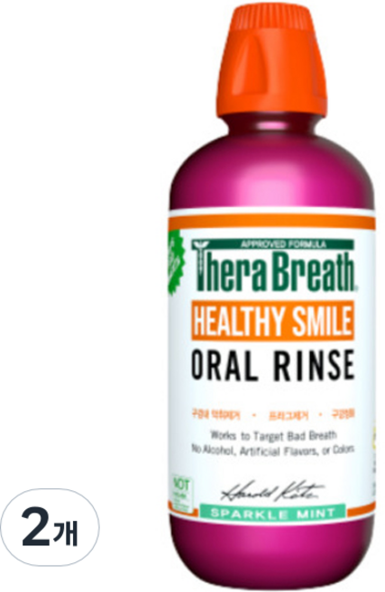 테라브레스 헬시스마일 오랄린스 가글 스파클민트, 473ml, 2개