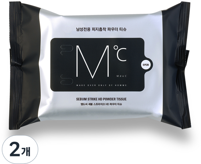 엠도씨 세붐 스트라이크 HD 파우더 티슈, 110g, 2개