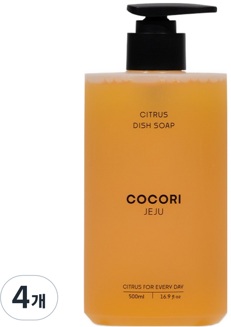 코코리제주 감귤 주방세제, 500ml, 4개