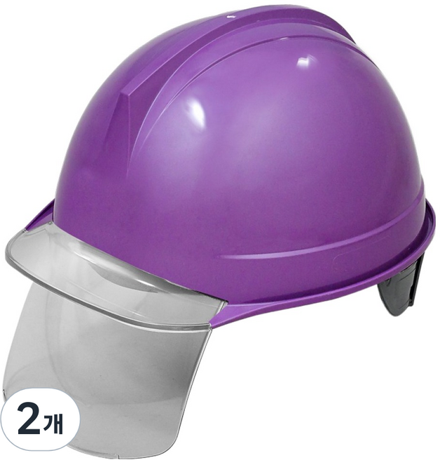 동명 건설현장 공사장 머리보호 ABE 투구형 투명창 보안경 안전모 퍼플, 2개