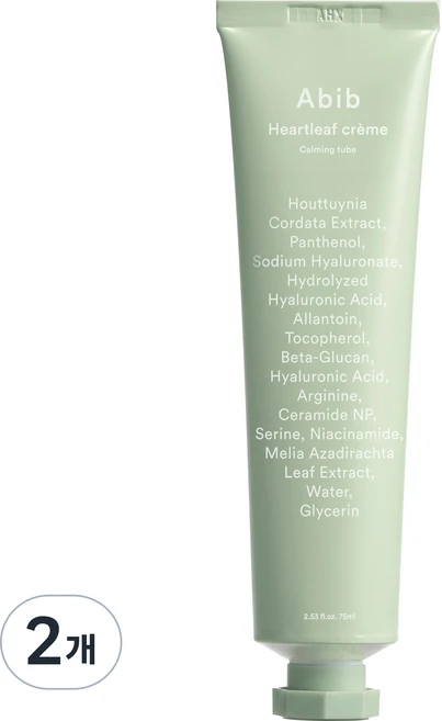 아비브 어성초 크림 카밍 튜브, 75ml, 2개 - 쿠팡