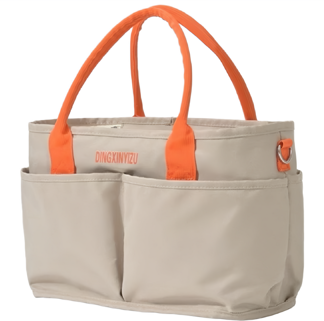 bebehome居家生活 日韓防水保溫袋/時尚媽媽包/多隔層斜背包, 米白色