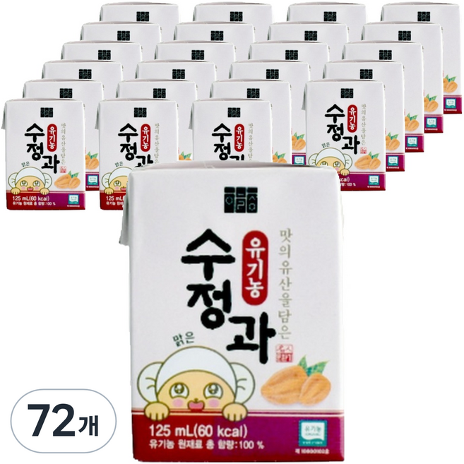 하늘청 유기농 맑은 수정과, 125ml, 72개