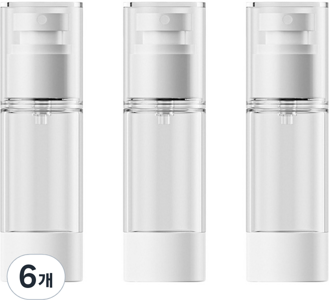 27리빙 휴대용 진공 안개 미스트 스프레이 공병 30ml, 6개, 화이트 + 투명