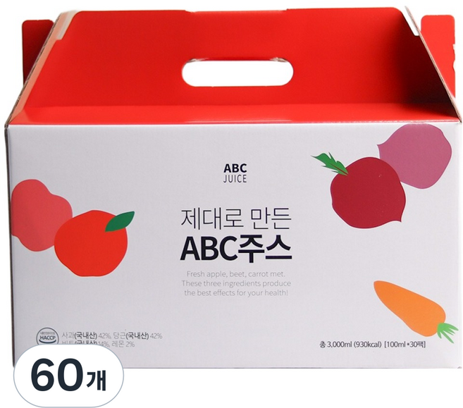 김재식헬스푸드 제대로 만든 ABC주스, 100ml, 60개
